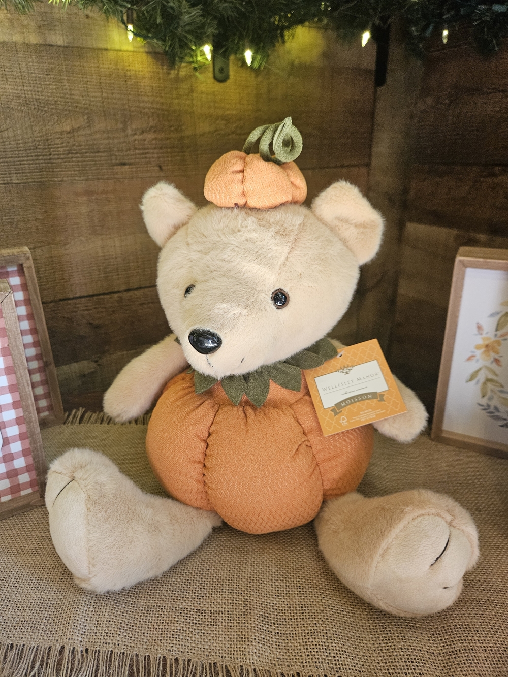 Plush Pumpkin Bear - Orange Seasonal Home Accent